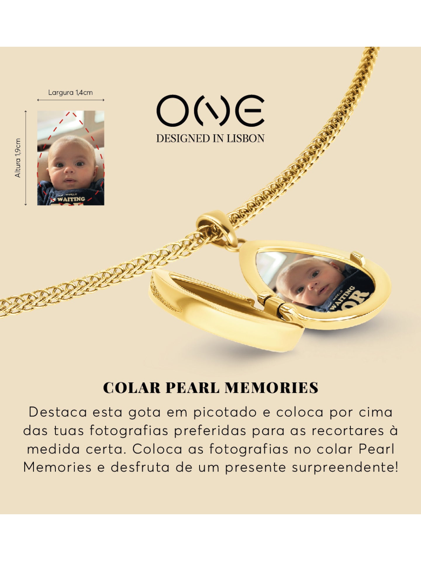 Colar Relicário One Pearl Memories