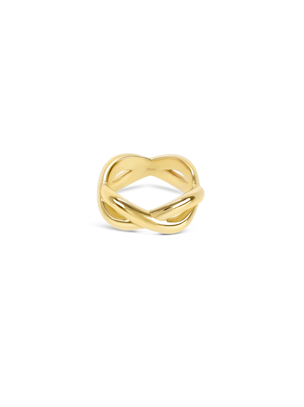 Anel One Infinity Crossed Gold - OJIFR01G