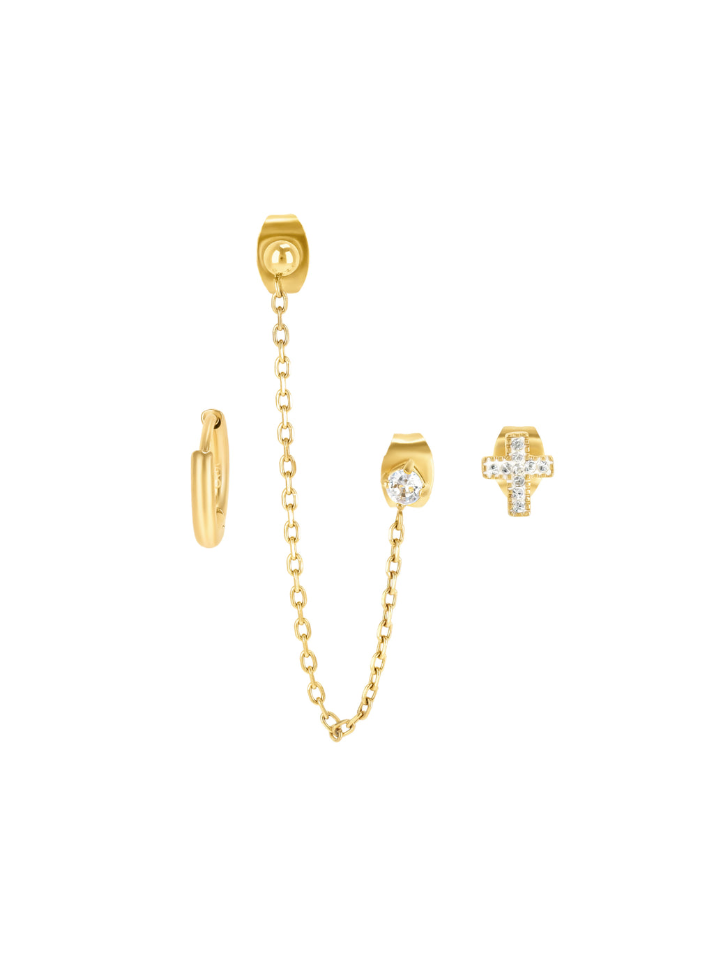 Set de Brincos One Crossed - OJSEEP03G
