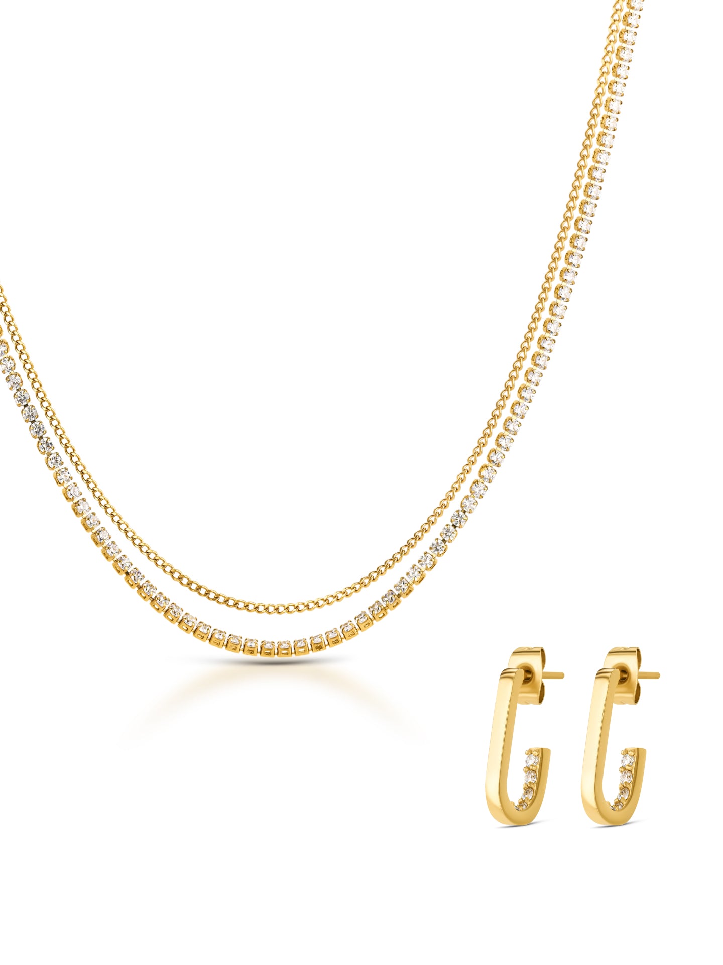 Set Colares & Brincos One Golden Treasures - OJSEGT01G
