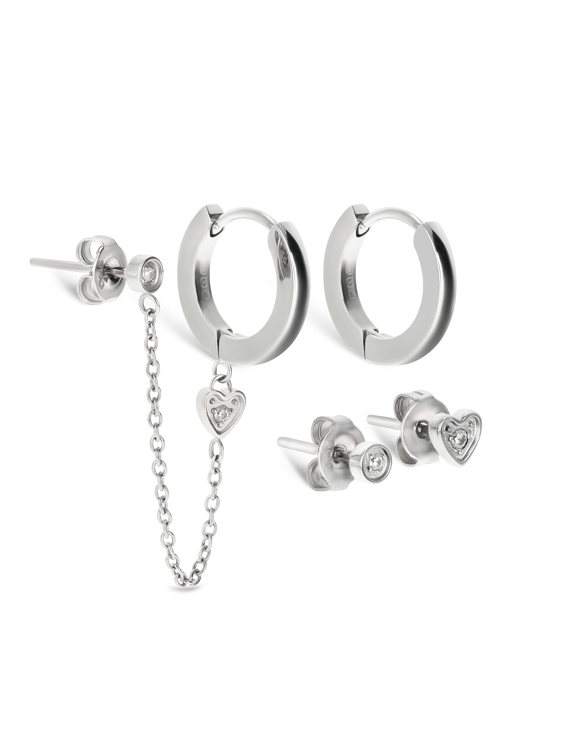 Set de Brincos One Silvery Four - OJSESF03S