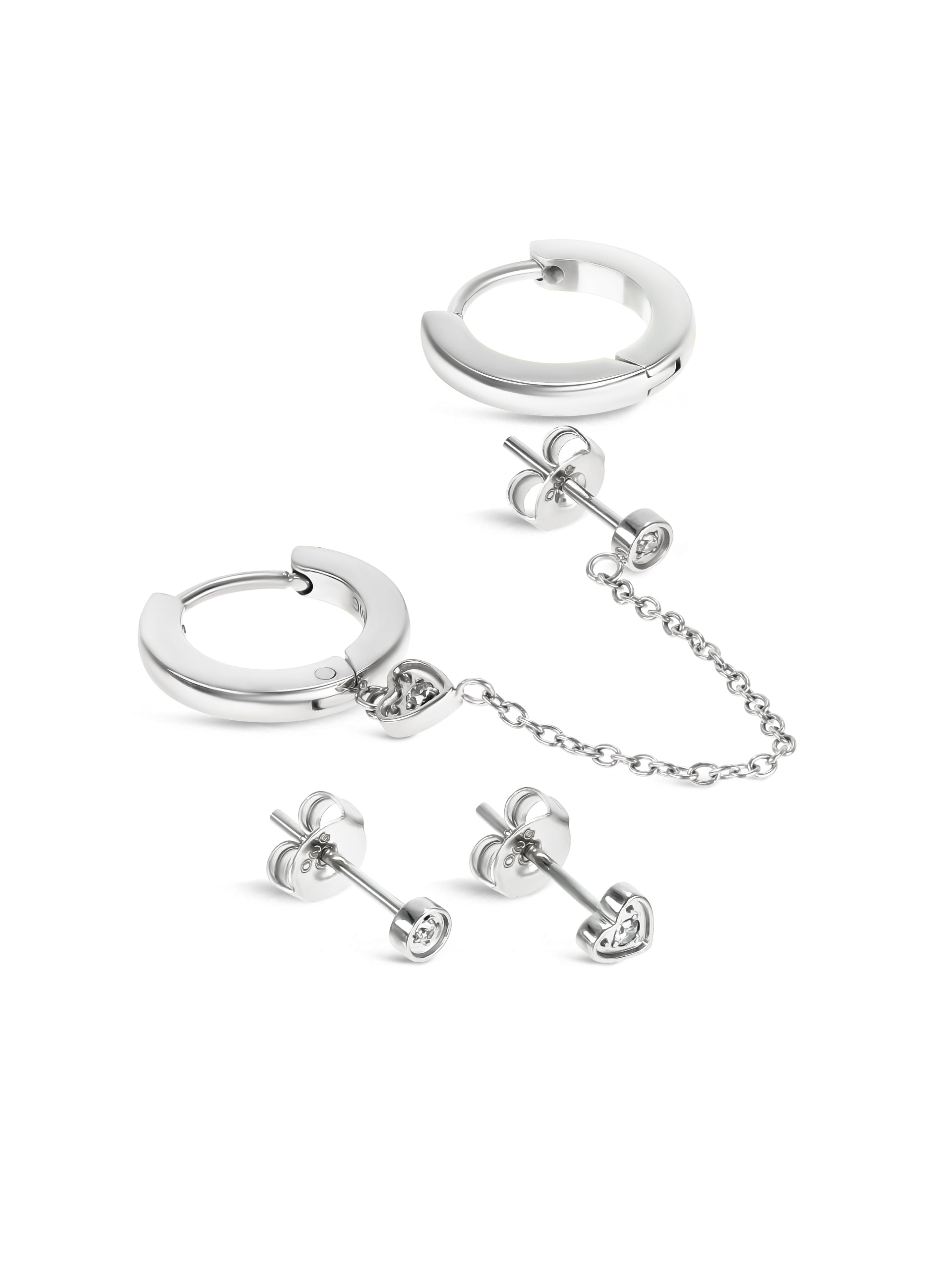 Set de Brincos One Silvery Four - OJSESF03S