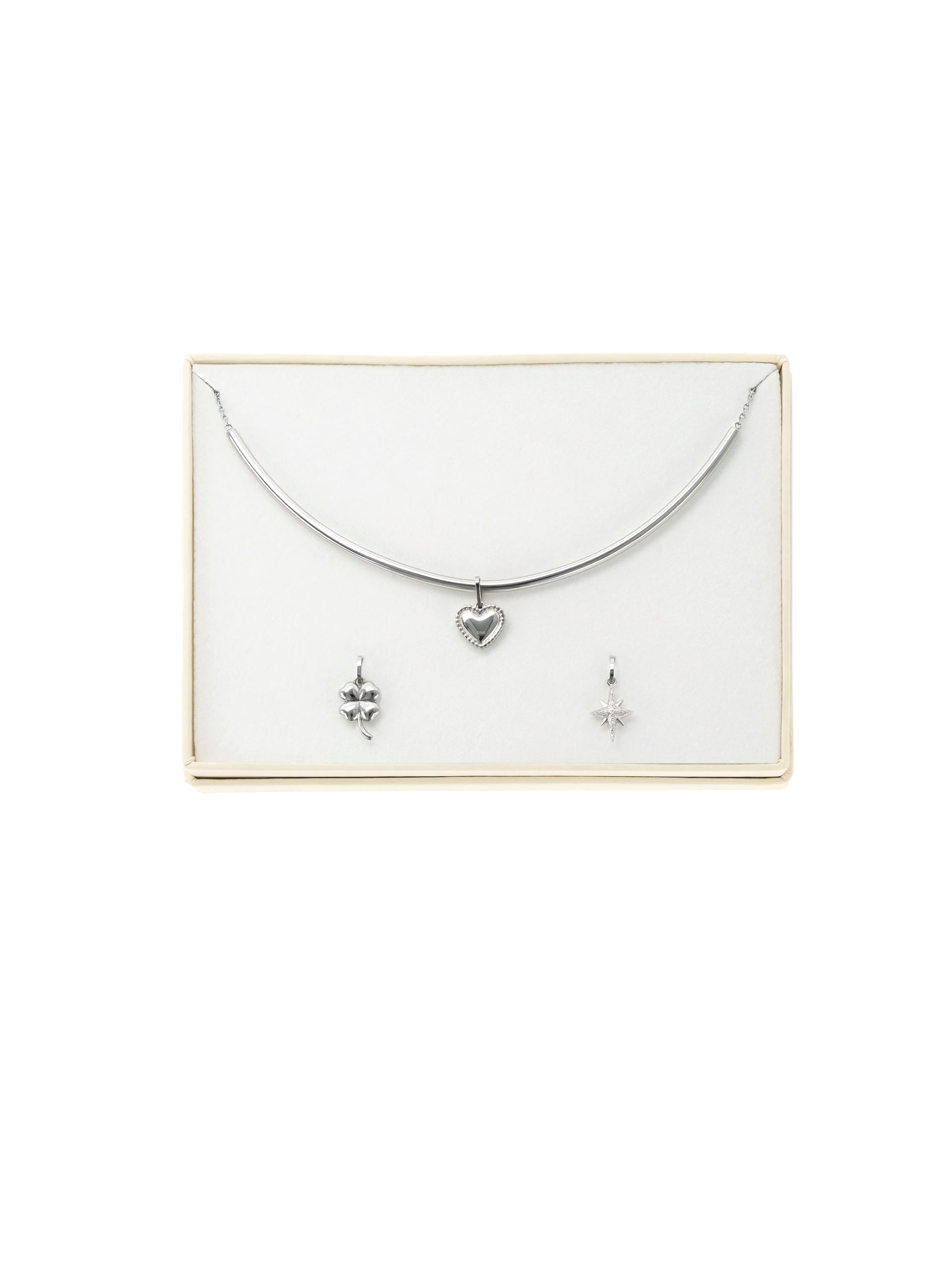 Set Colar & Charmes One Trinity Silver - OJSET01S