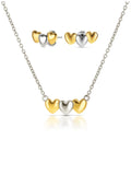 Set Colar & Brincos One Crazy Heart Bicolor - OJSET10SG
