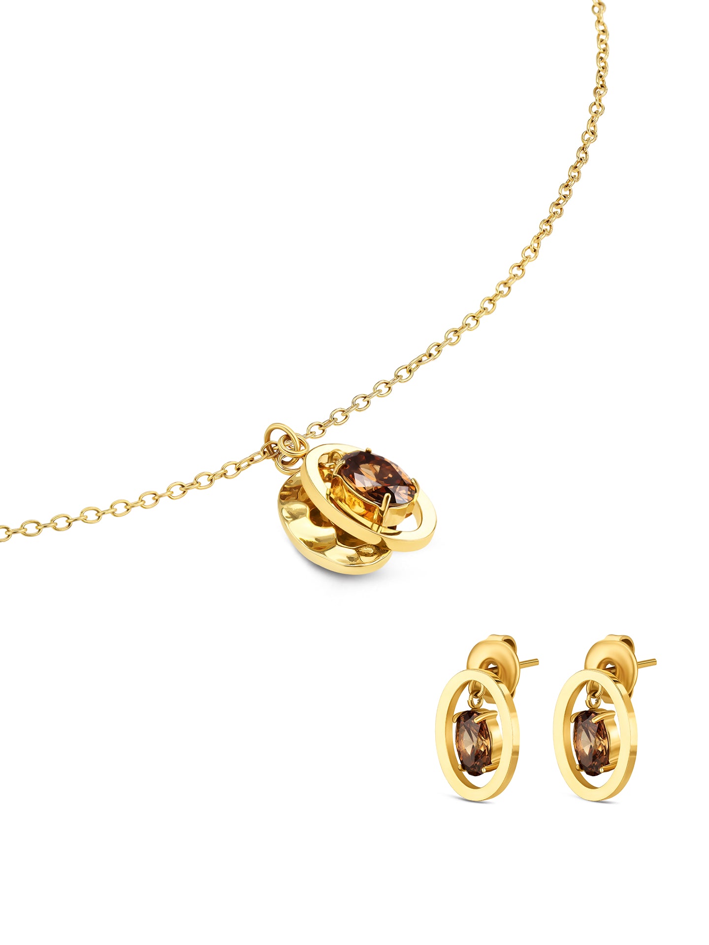 Set Colar & Brincos One Birthstone Novembro