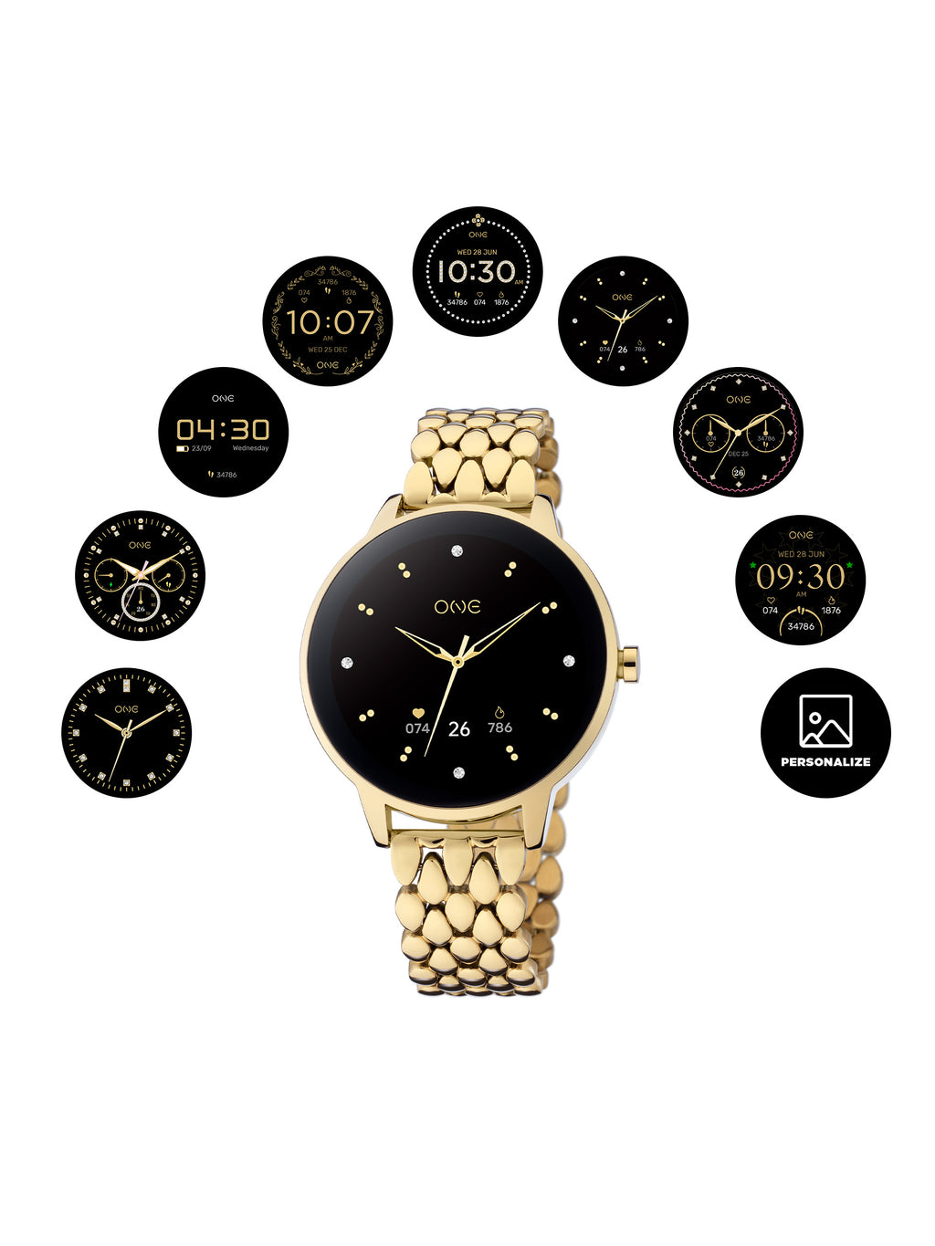 Smartwatch One QueenCall Gold - OSW0027GL42D