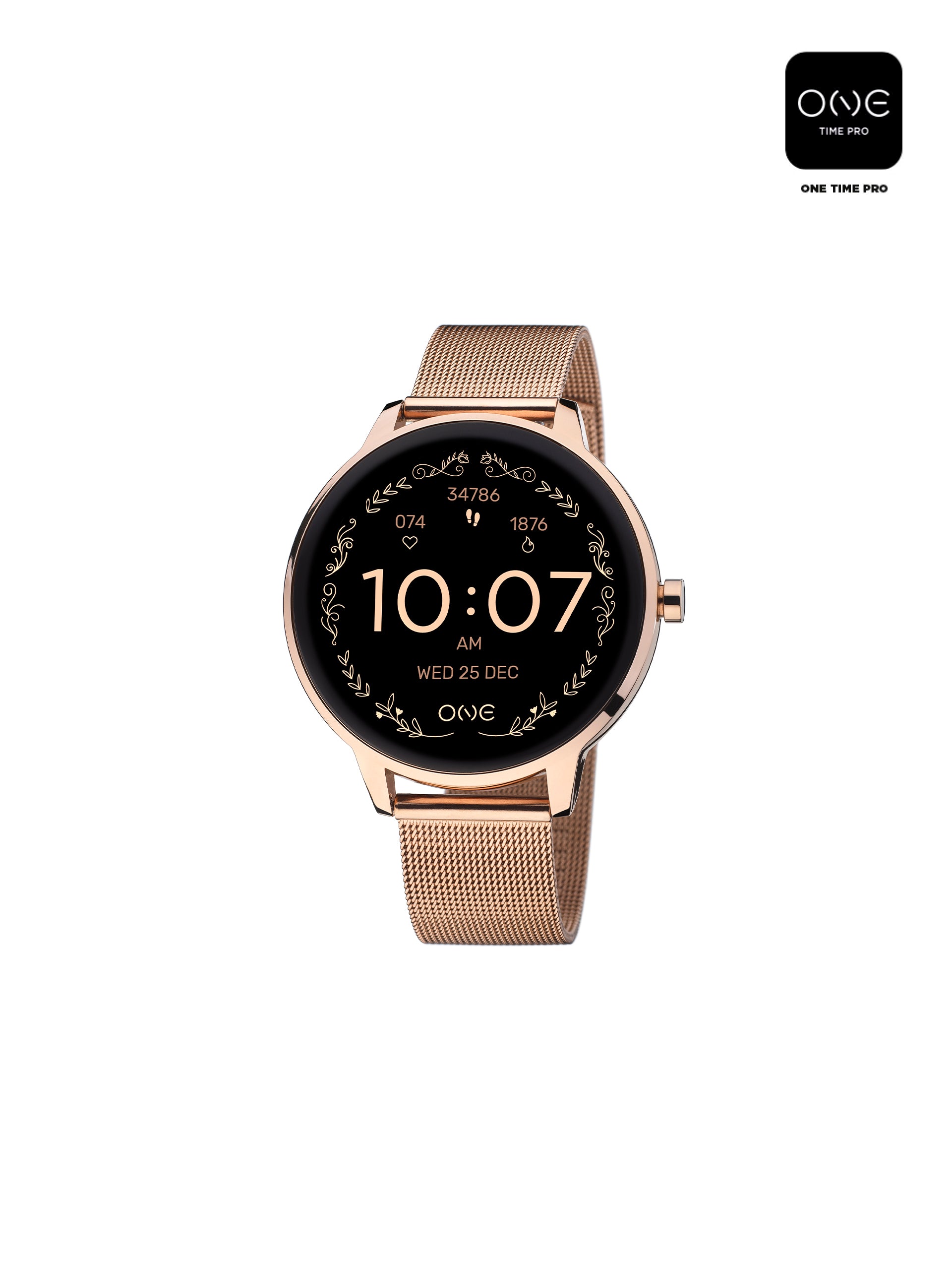Smartwatch One QueenCall Rosegold Mesh - OSW0027RM32D