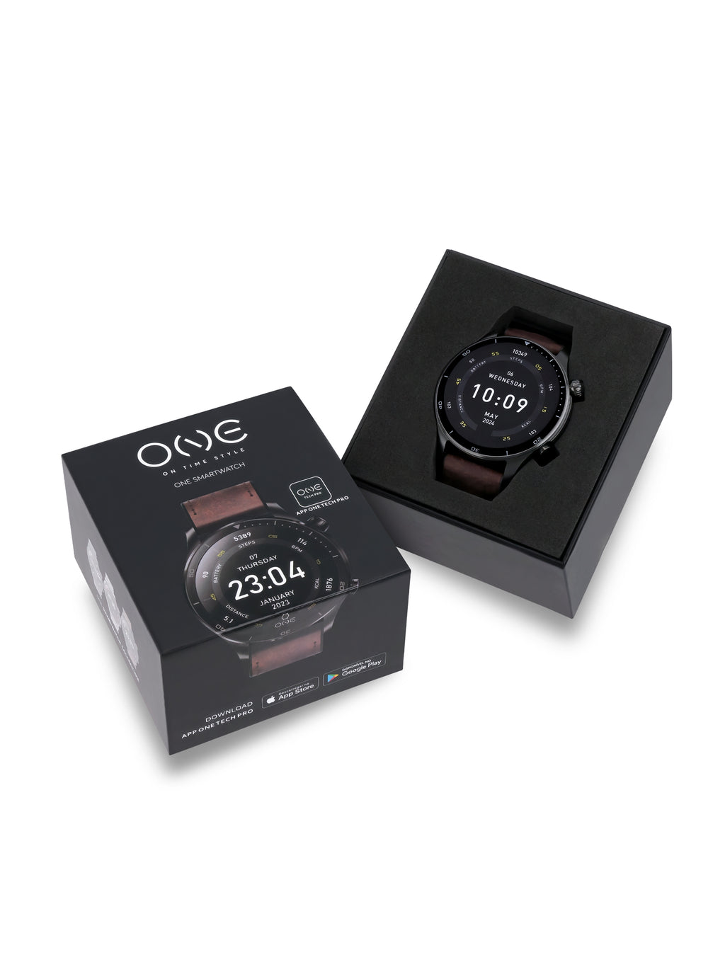 Smartwatch One Men Alphacall Brown Leather - OSW0100BP41J