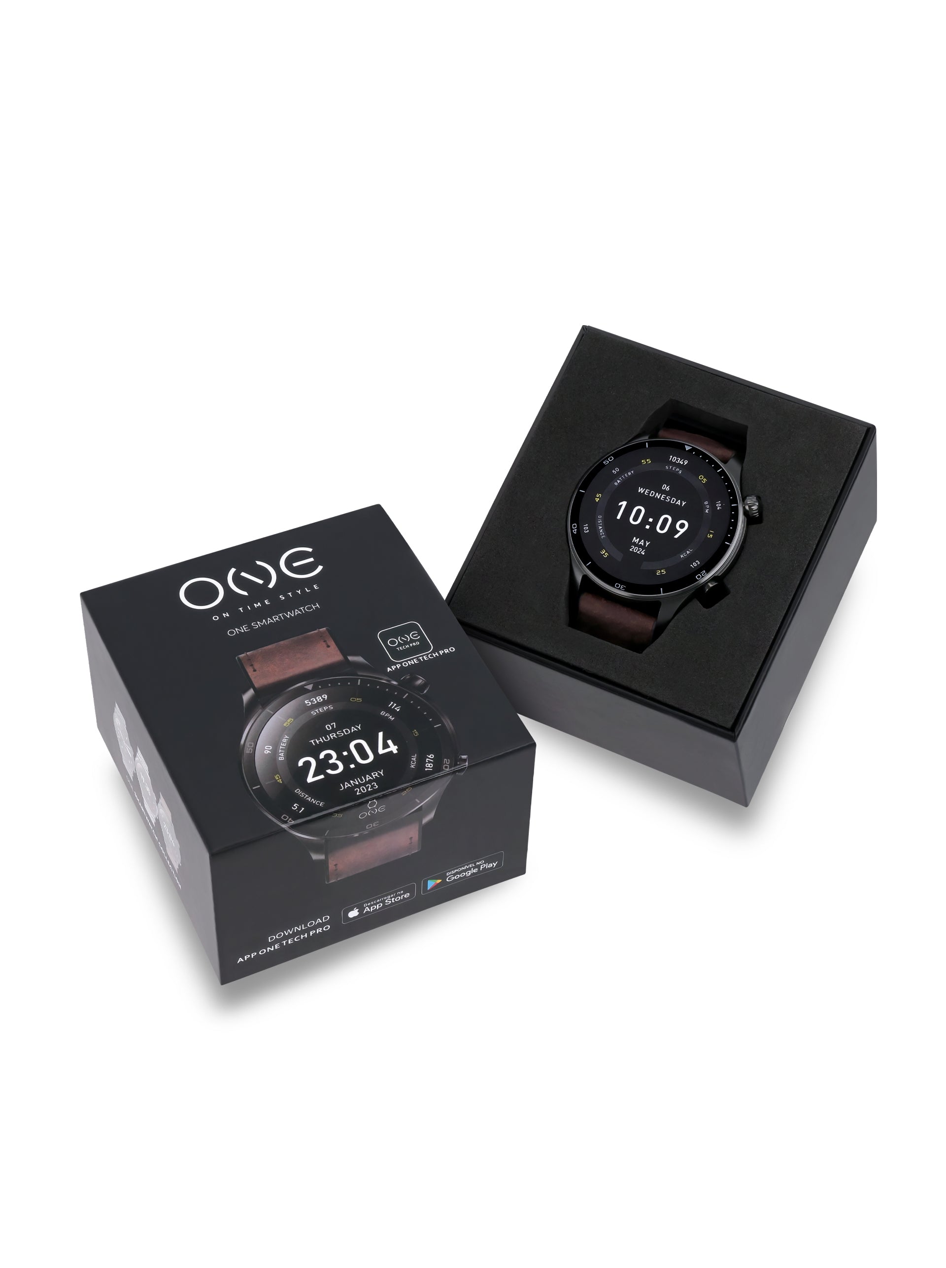 Smartwatch One Men Alphacall Brown Leather - OSW0100BP41J