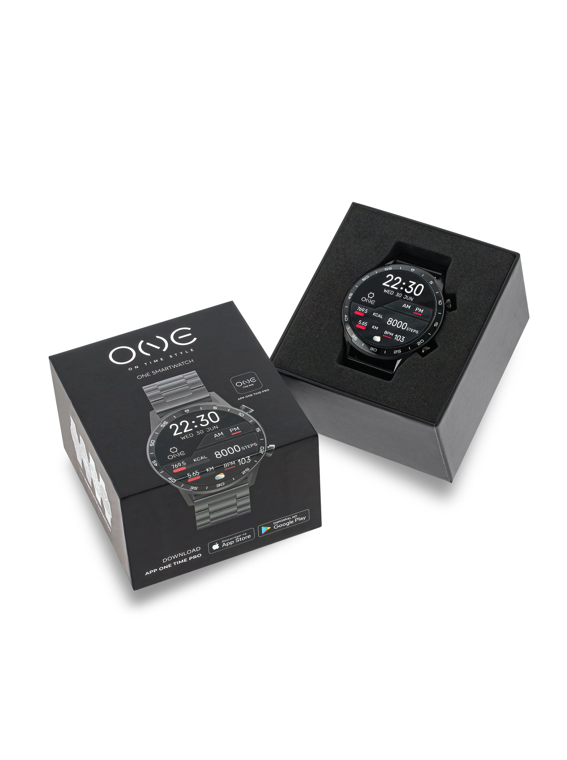 Smartwatch One Men Forceful Black Links - OSW0272BL32D