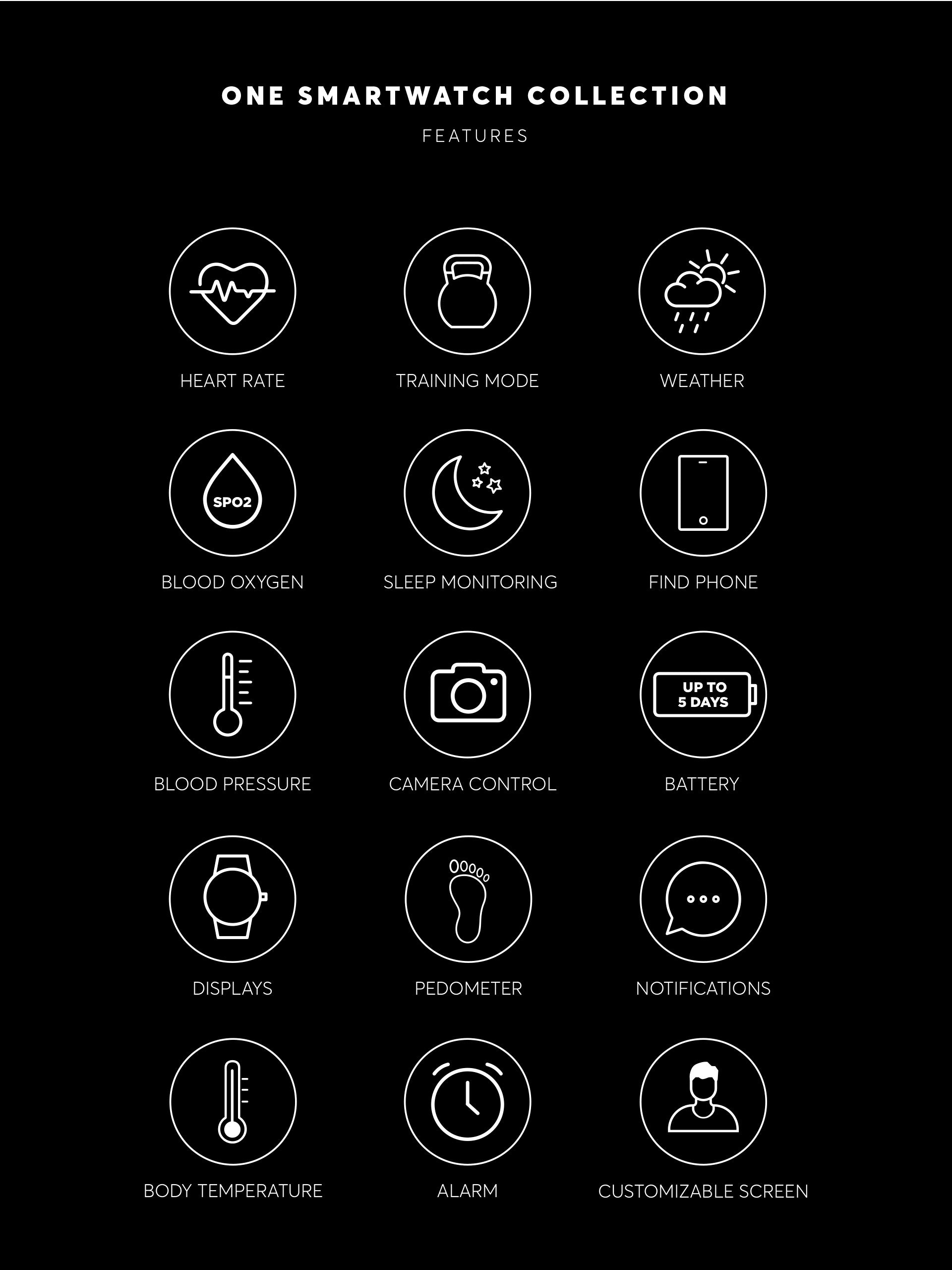 Smartwatch One Men Forceful Black Links - OSW0272BL32D