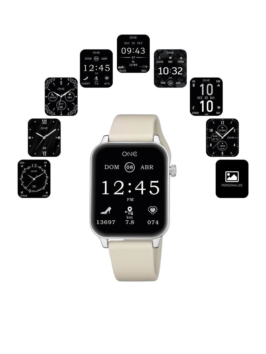 Smartwatch One Frame Beige Silicone