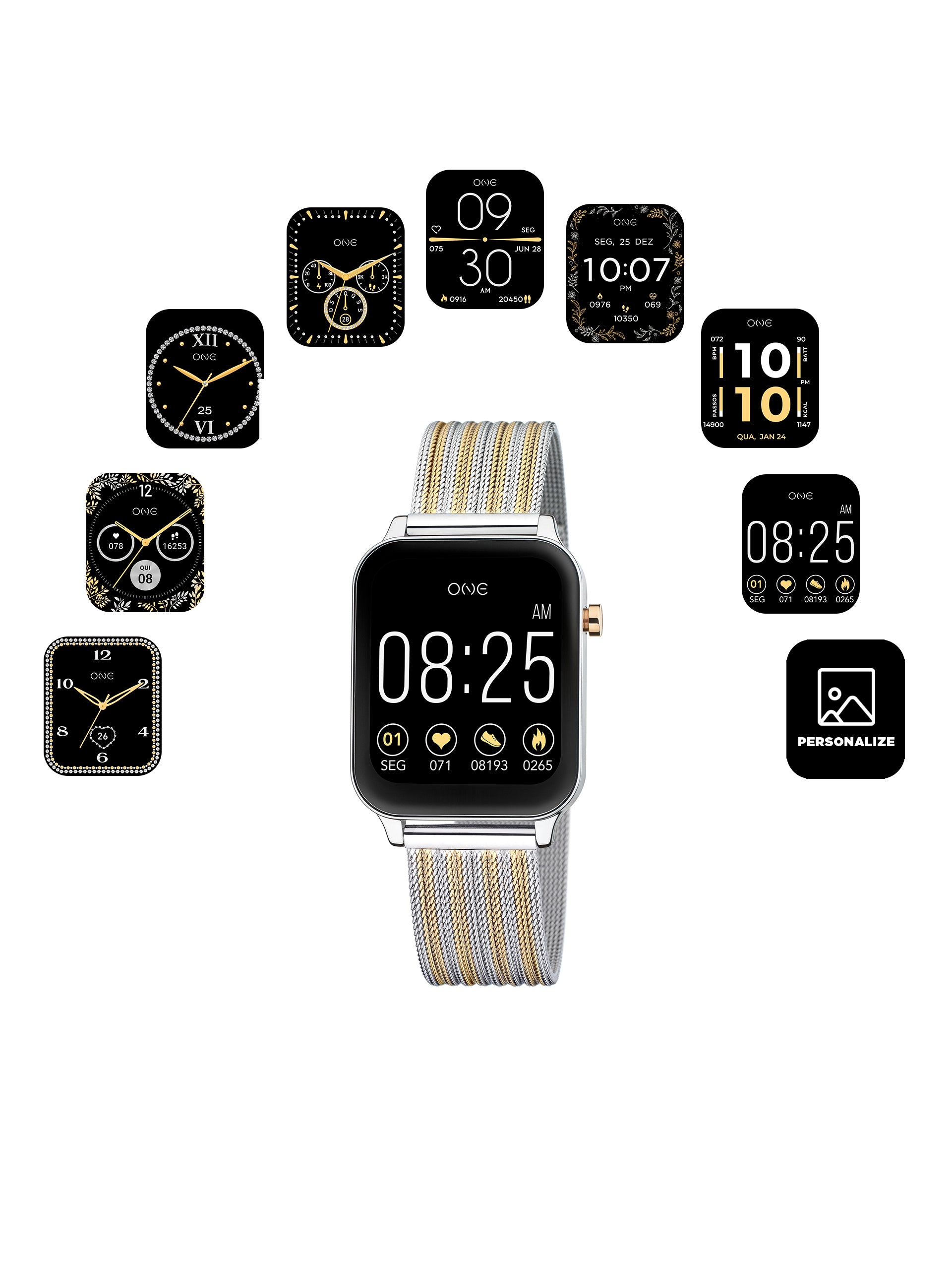 Smartwatch One MagicCall Bicolor Mesh - OSW9626BM41L